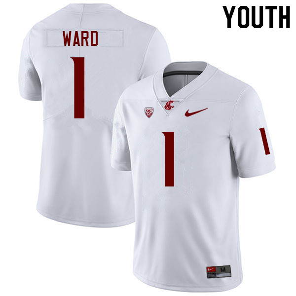 Youth #1 Cameron Ward Washington State Cougars College Football Jerseys Sale-White